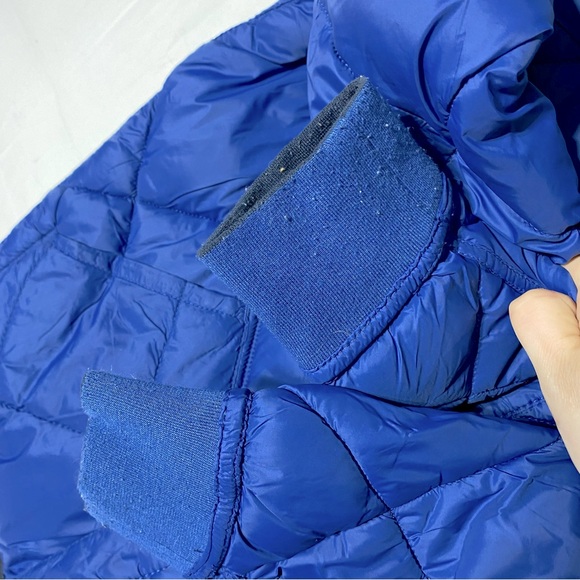 Calvin Klein Black Blue Reversible Quilted Puffer Zip Front Bomber Jacket S - Picture 8 of 15